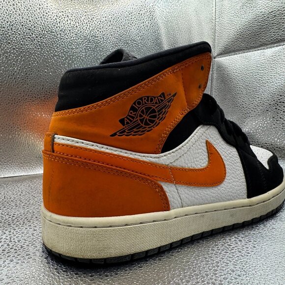 Size 10.5 - Jordan 1 Mid Shattered Backboard White-Starfish Sneaker 554724-058 - Picture 2 of 13